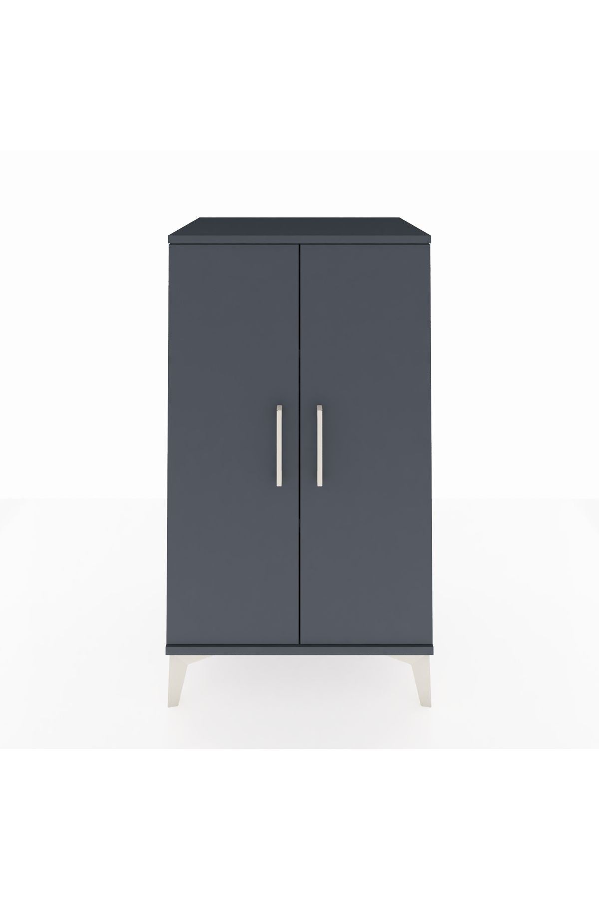 Hyperion Komodin 2 Raflı 2 Kapaklı 60x44x106 Antrasit-Antrasit