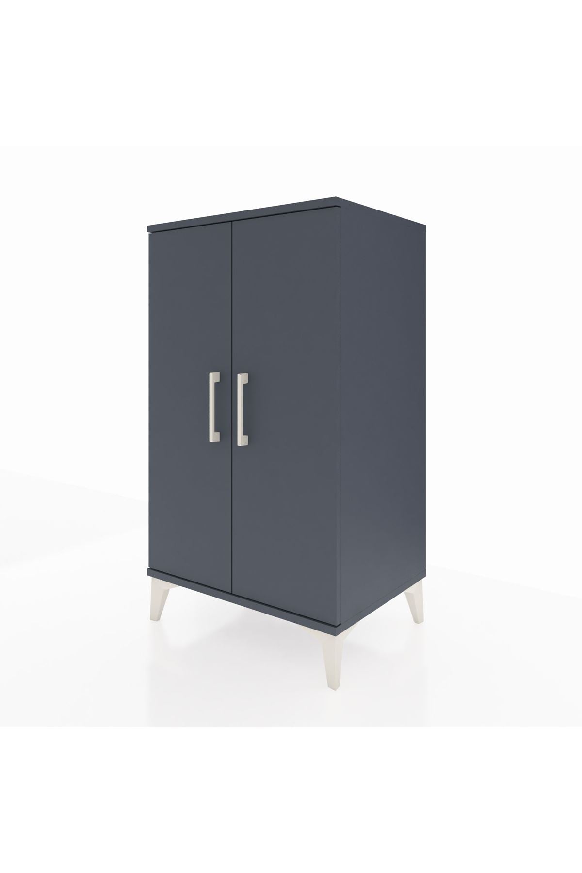 Hyperion Komodin 2 Raflı 2 Kapaklı 60x44x106 Antrasit-Antrasit