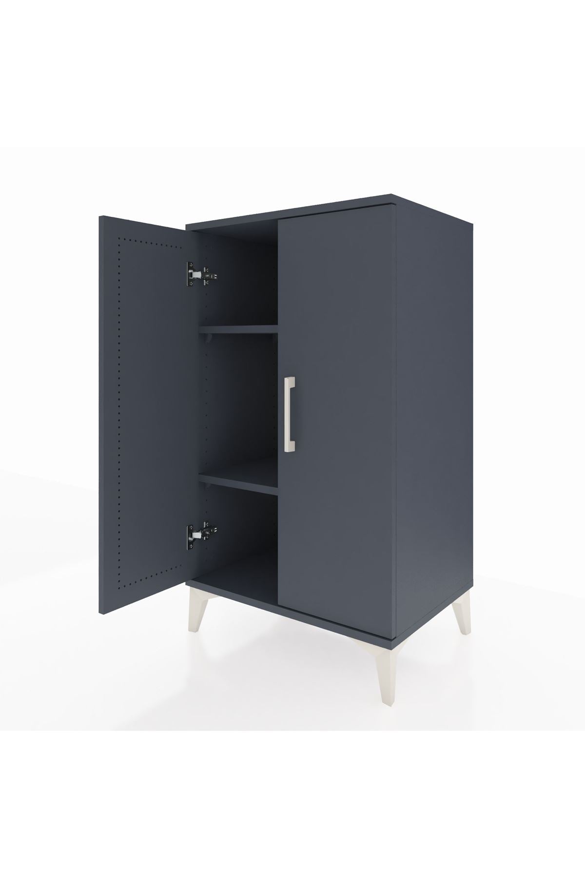 Hyperion Komodin 2 Raflı 2 Kapaklı 60x44x106 Antrasit-Antrasit