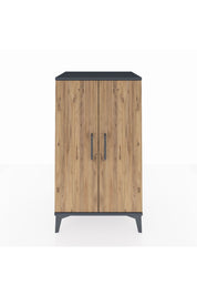 Hyperion Komodin 2 Raflı 2 Kapaklı 60x44x106 Antrasit-Çam