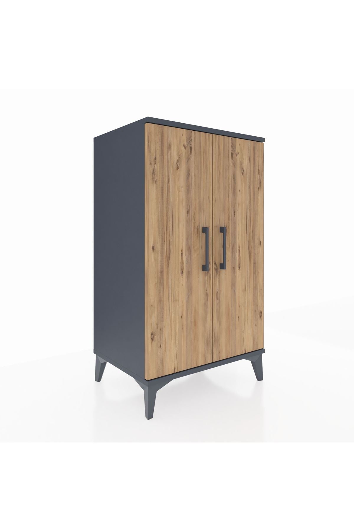 Hyperion Komodin 2 Raflı 2 Kapaklı 60x44x106 Antrasit-Çam