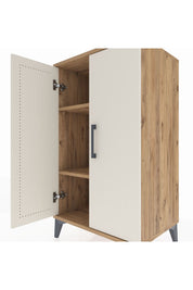 Hyperion Komodin 2 Raflı 2 Kapaklı 60x44x106 Çam-Aytaşı