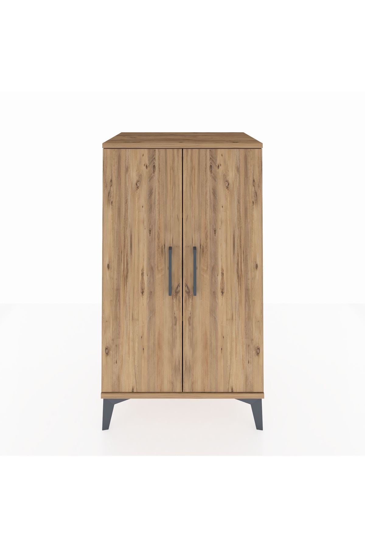 Hyperion Komodin 2 Raflı 2 Kapaklı 60x44x106 Çam-Çam