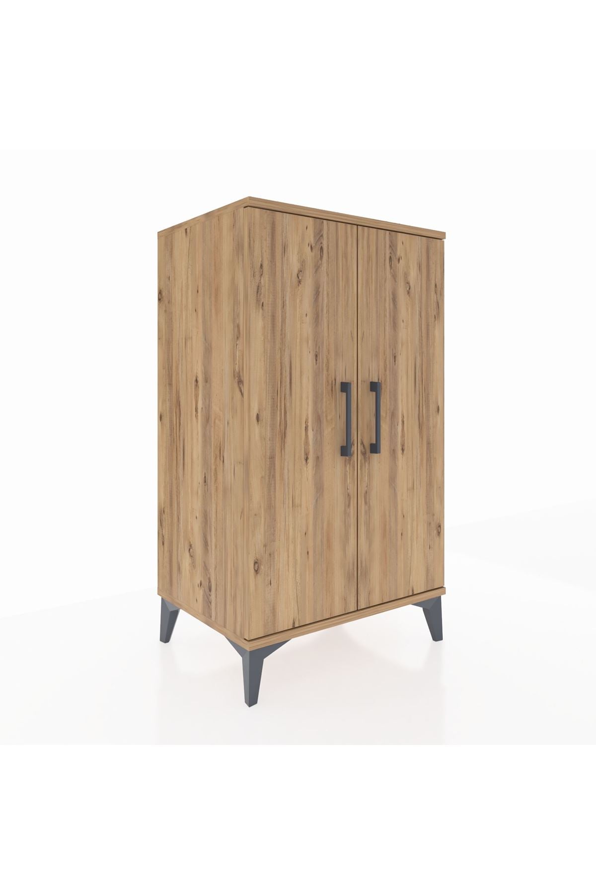 Hyperion Komodin 2 Raflı 2 Kapaklı 60x44x106 Çam-Çam