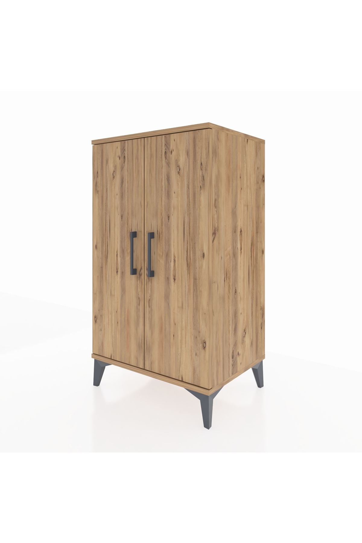 Hyperion Komodin 2 Raflı 2 Kapaklı 60x44x106 Çam-Çam