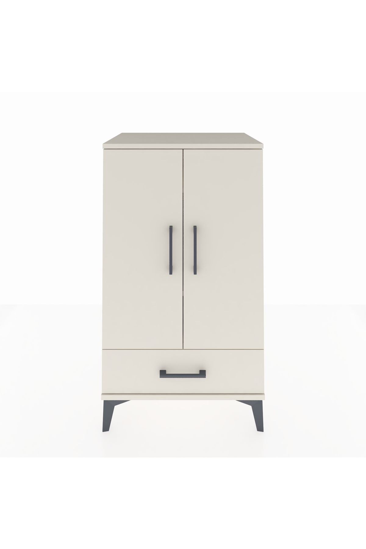 Hyperion Komodin 3 Raflı Tek Çekmeceli 2 Kapaklı 60x44x106 Aytaşı-Aytaşı