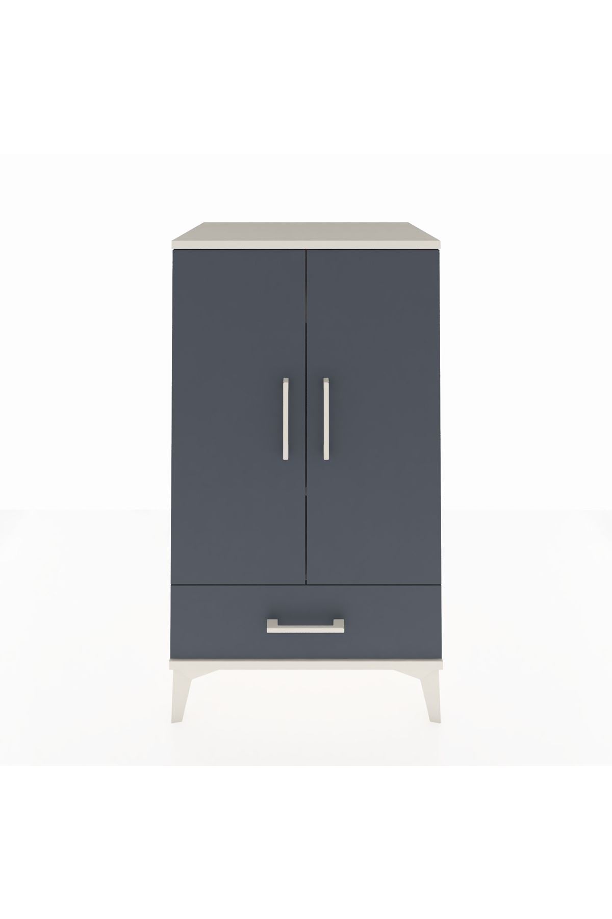 Hyperion Komodin 3 Raflı Tek Çekmeceli 2 Kapaklı 60x44x106 Aytaşı-Antrasit