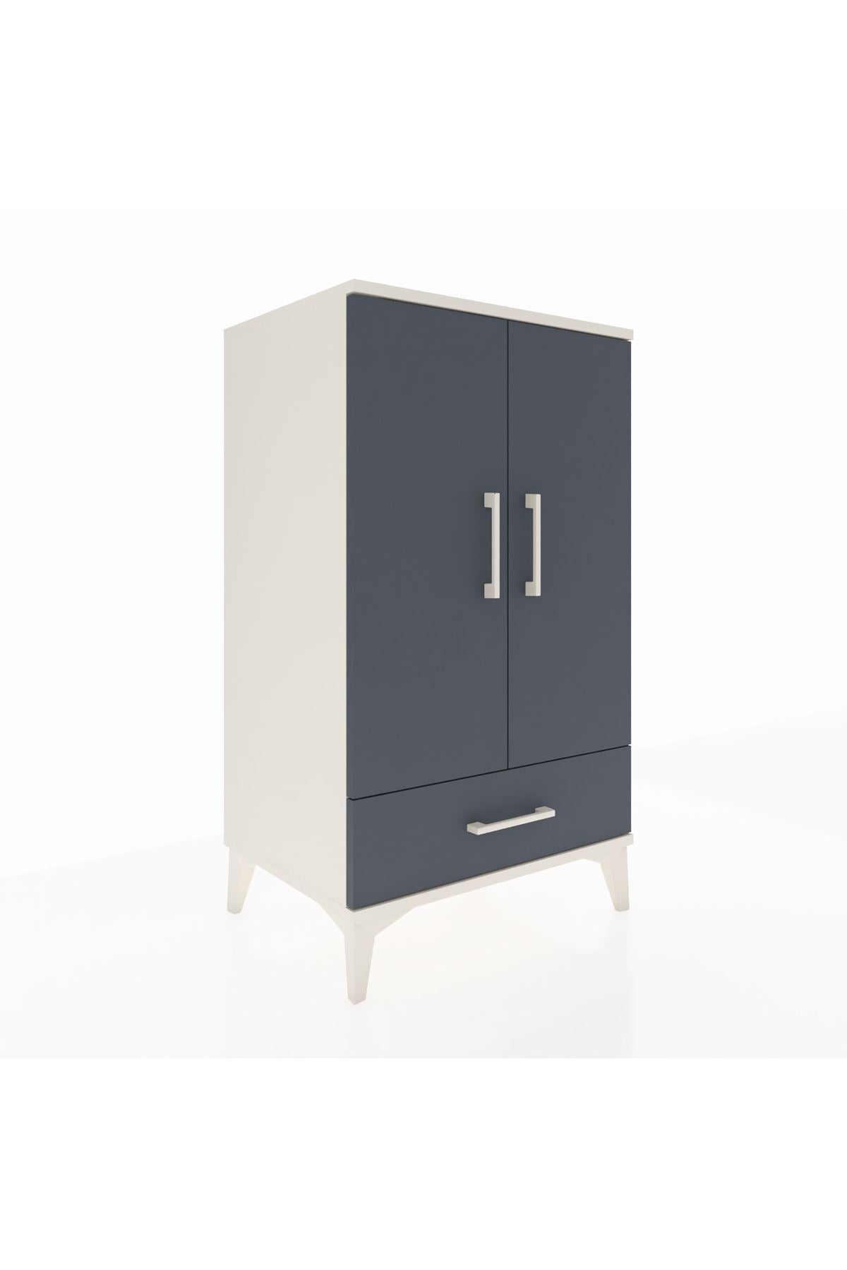 Hyperion Komodin 3 Raflı Tek Çekmeceli 2 Kapaklı 60x44x106 Aytaşı-Antrasit