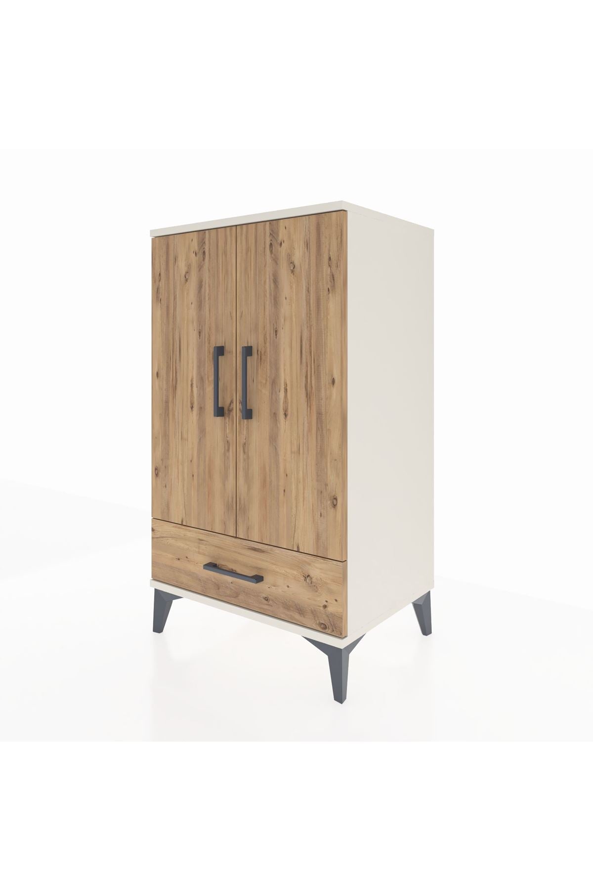 Hyperion Komodin 3 Raflı Tek Çekmeceli 2 Kapaklı 60x44x106 Aytaşı-Çam