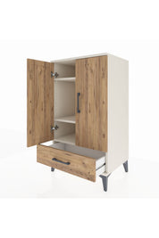 Hyperion Komodin 3 Raflı Tek Çekmeceli 2 Kapaklı 60x44x106 Aytaşı-Çam