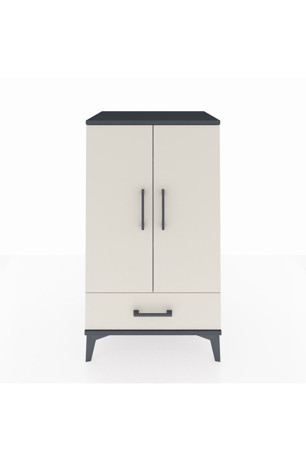 Hyperion Komodin 3 Raflı Tek Çekmeceli 2 Kapaklı 60x44x106 Antrasit-Aytaşı