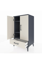 Hyperion Komodin 3 Raflı Tek Çekmeceli 2 Kapaklı 60x44x106 Antrasit-Aytaşı