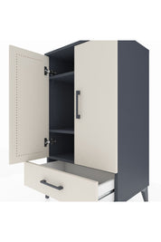 Hyperion Komodin 3 Raflı Tek Çekmeceli 2 Kapaklı 60x44x106 Antrasit-Aytaşı