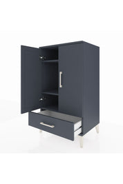 Hyperion Komodin 3 Raflı Tek Çekmeceli 2 Kapaklı 60x44x106 Antrasit-Antrasit
