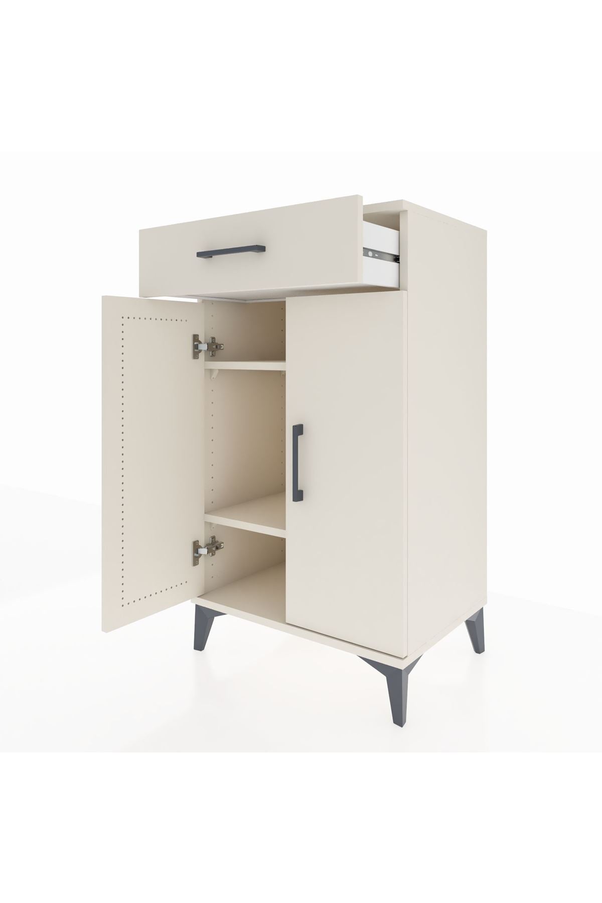 Hyperion Komodin 2 Raflı Tek Çekmeceli 2 Kapaklı 60x44x106 Aytaşı-Aytaşı