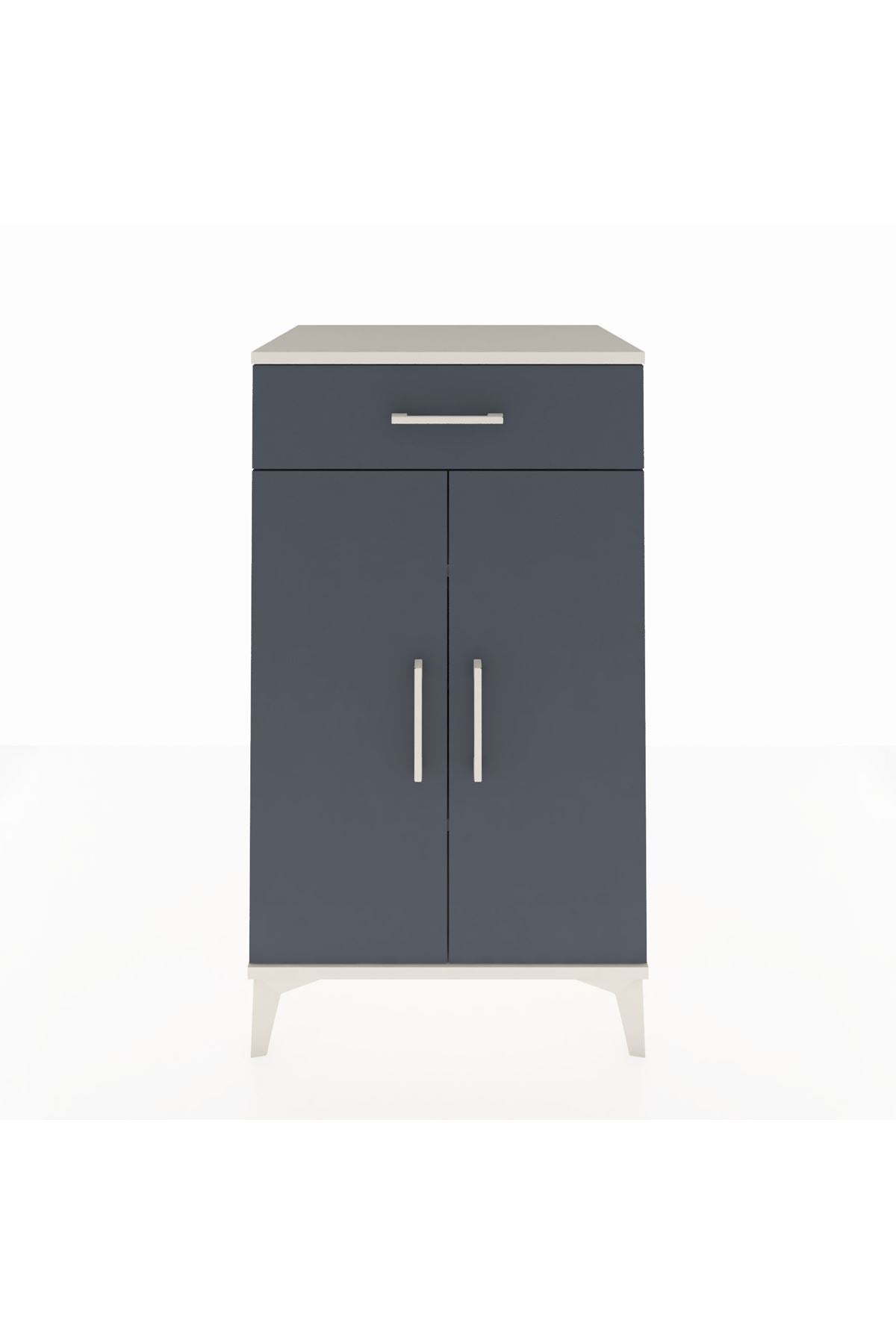 Hyperion Komodin 2 Raflı Tek Çekmeceli 2 Kapaklı 60x44x106 Aytaşı-Antrasit