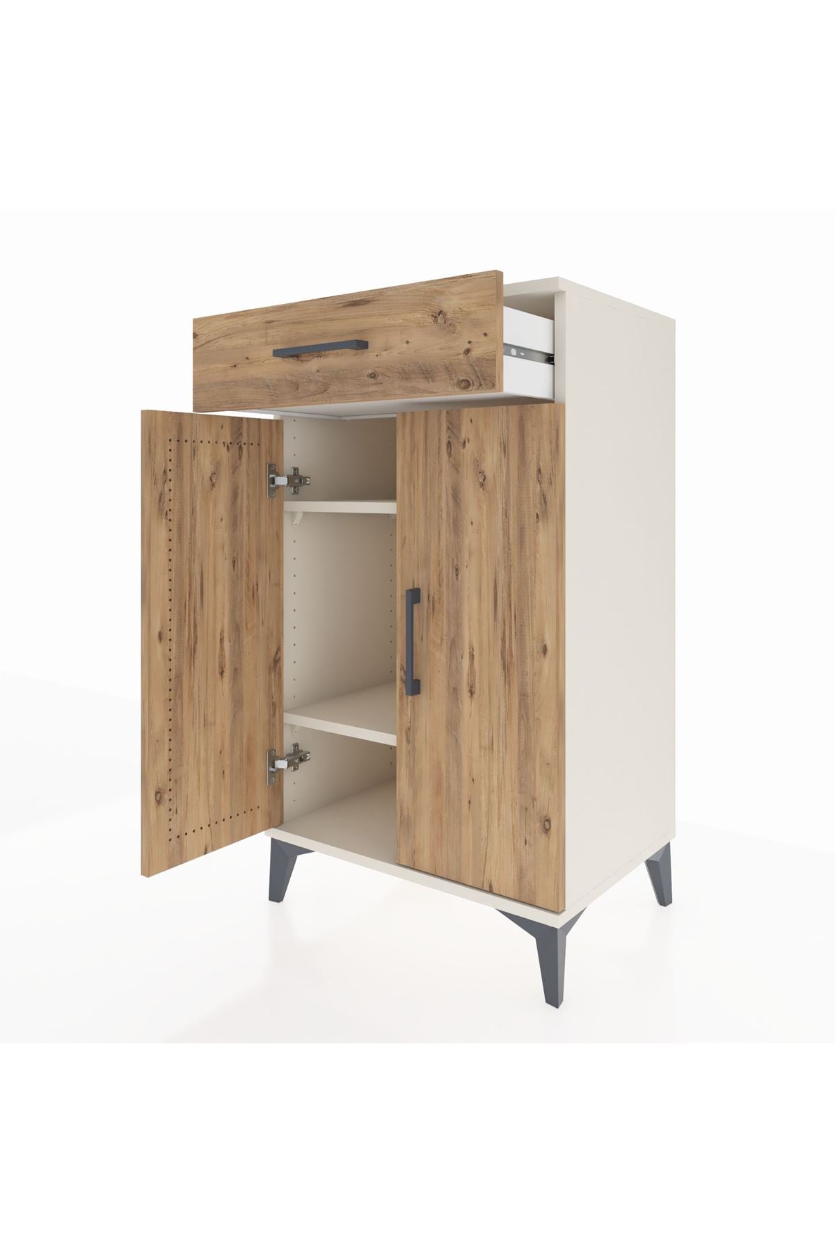 Hyperion Komodin 2 Raflı Tek Çekmeceli 2 Kapaklı 60x44x106 Aytaşı-Çam