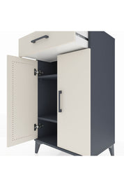 Hyperion Komodin 2 Raflı Tek Çekmeceli 2 Kapaklı 60x44x106 Antrasit-Aytaşı