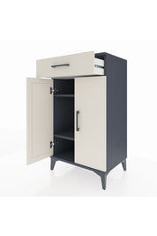 Hyperion Komodin 2 Raflı Tek Çekmeceli 2 Kapaklı 60x44x106 Antrasit-Aytaşı