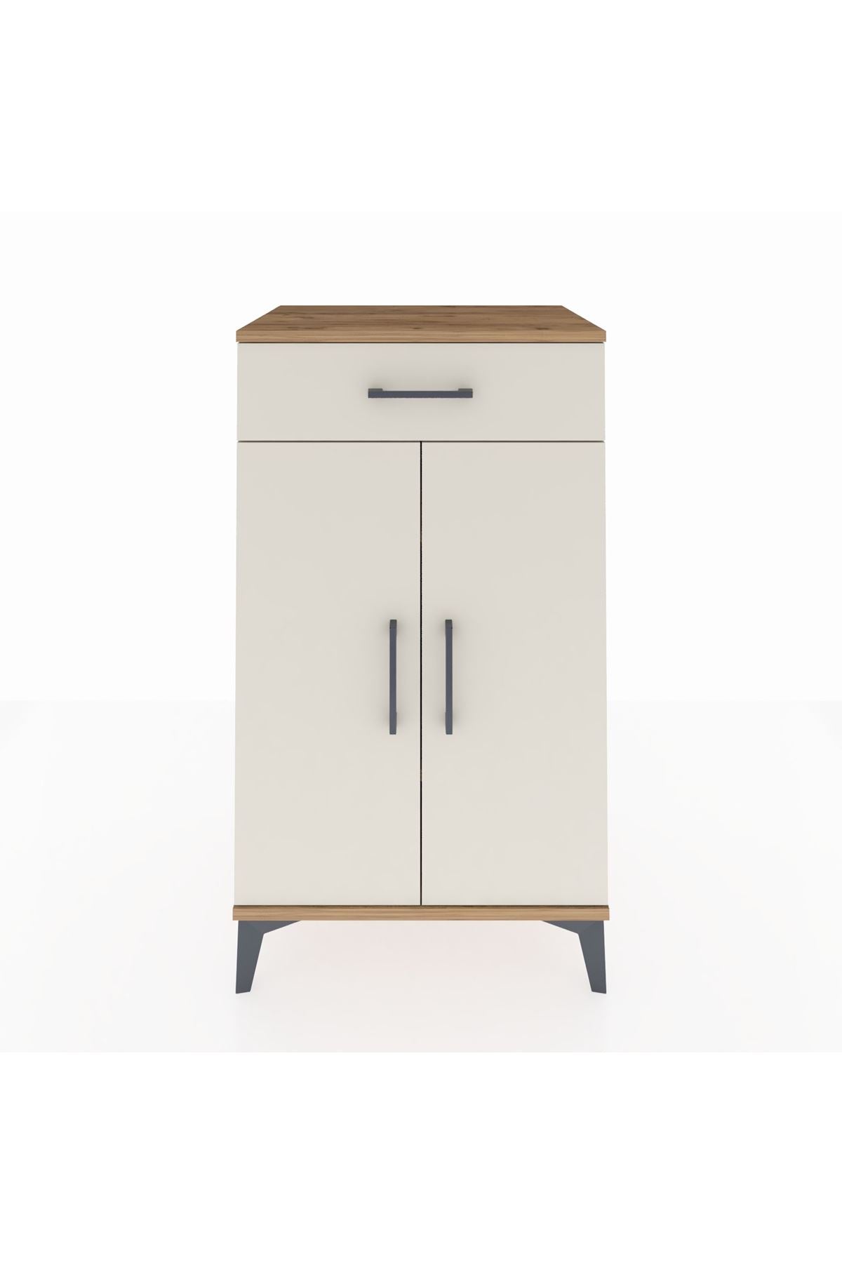 Hyperion Komodin 2 Raflı Tek Çekmeceli 2 Kapaklı 60x44x106 Çam-Aytaşı