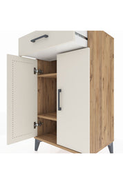 Hyperion Komodin 2 Raflı Tek Çekmeceli 2 Kapaklı 60x44x106 Çam-Aytaşı