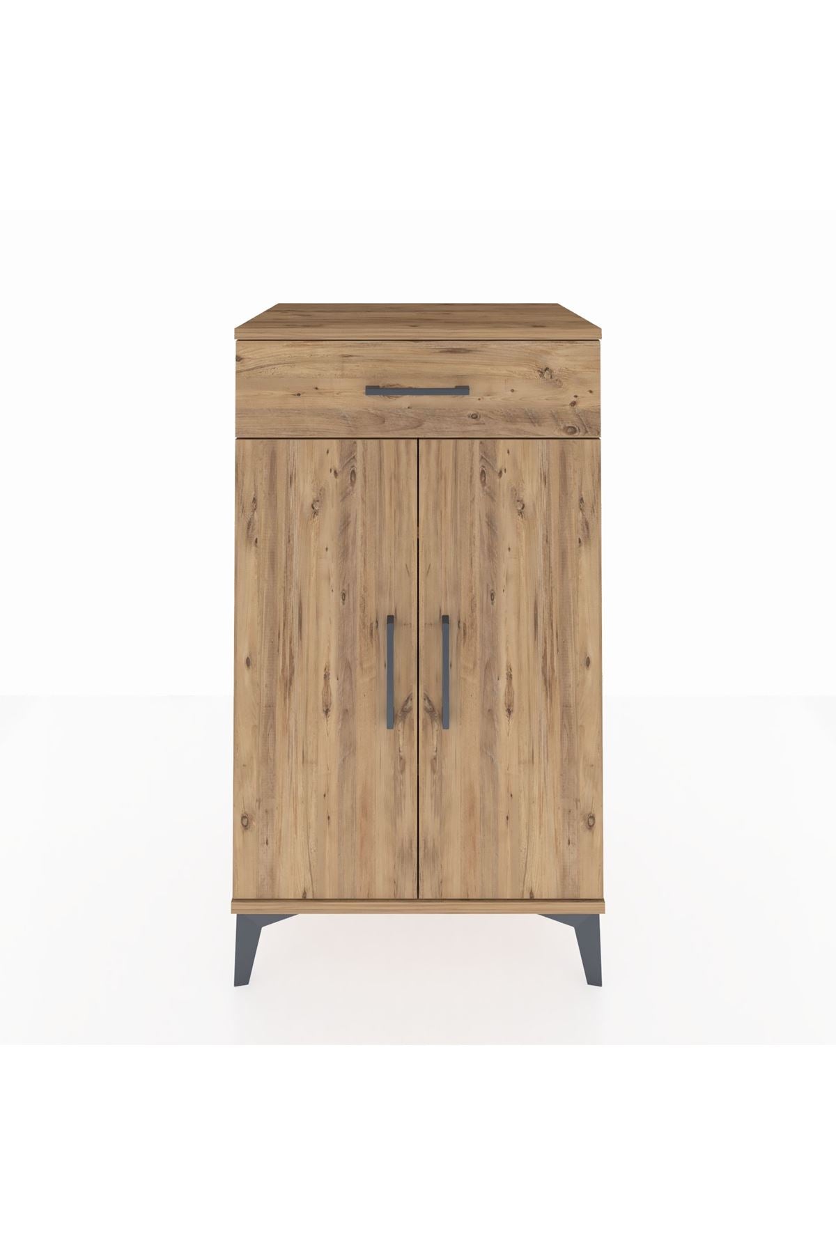 Hyperion Komodin 2 Raflı Tek Çekmeceli 2 Kapaklı 60x44x106 Çam-Çam