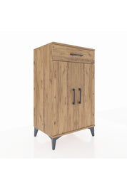 Hyperion Komodin 2 Raflı Tek Çekmeceli 2 Kapaklı 60x44x106 Çam-Çam