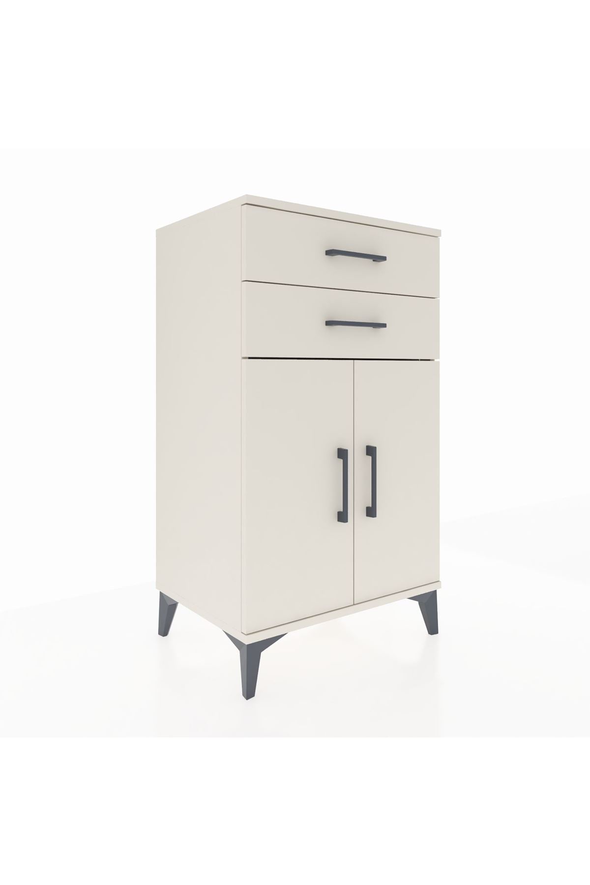 Hyperion Komodin Tek Raflı 2 Çekmeceli 2 Kapaklı 60x44x106 Aytaşı-Aytaşı