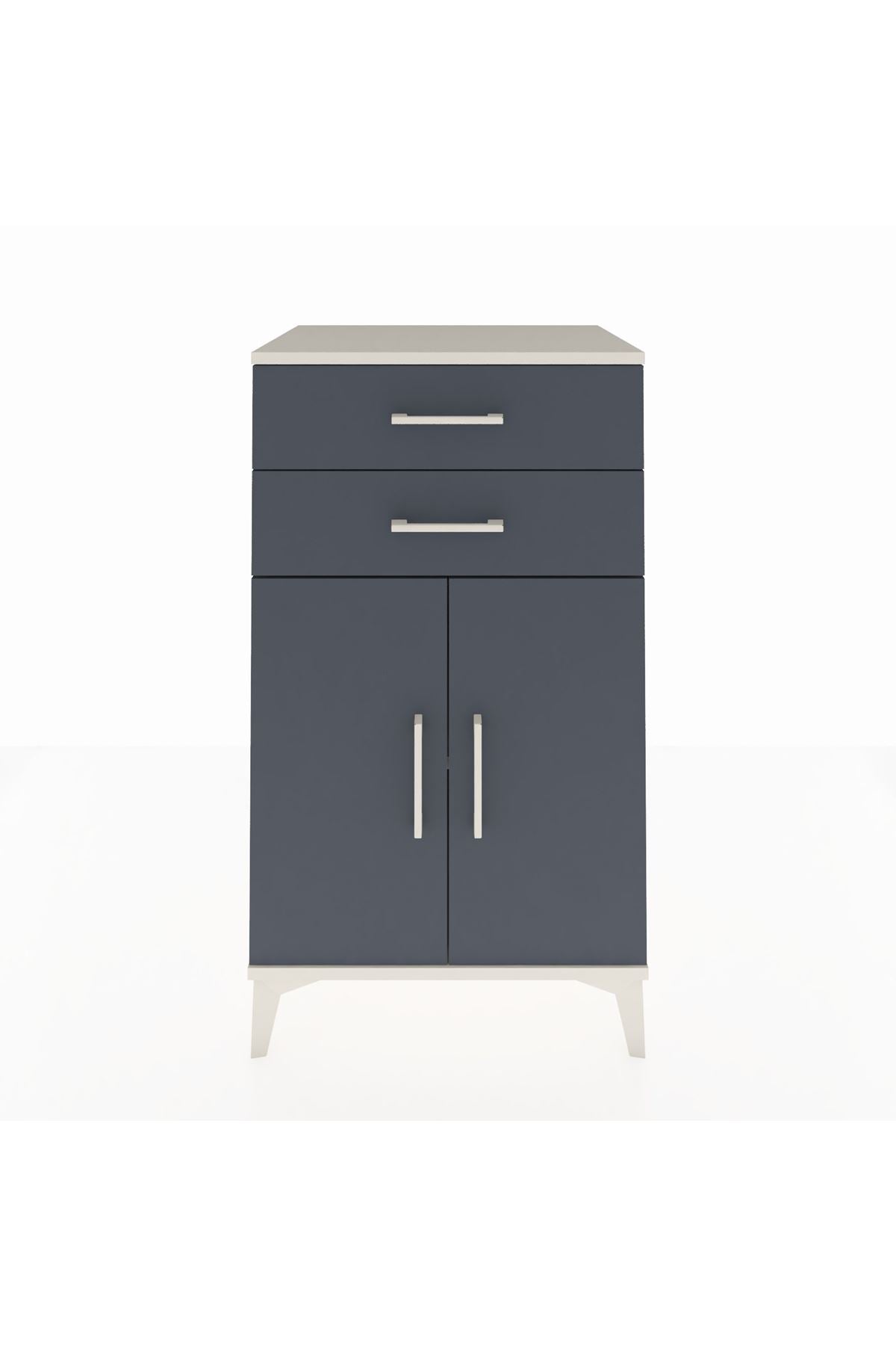 Hyperion Komodin Tek Raflı 2 Çekmeceli 2 Kapaklı 60x44x106 Aytaşı-Antrasit