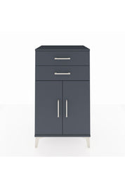 Hyperion Komodin Tek Raflı 2 Çekmeceli 2 Kapaklı 60x44x106 Antrasit-Antrasit