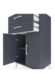 Hyperion Komodin Tek Raflı 2 Çekmeceli 2 Kapaklı 60x44x106 Antrasit-Antrasit