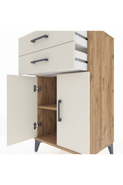 Hyperion Komodin Tek Raflı 2 Çekmeceli 2 Kapaklı 60x44x106 Çam-Aytaşı