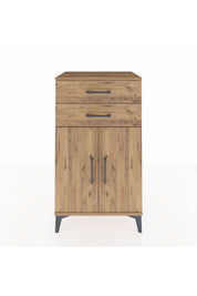 Hyperion Komodin Tek Raflı 2 Çekmeceli 2 Kapaklı 60x44x106 Çam-Çam