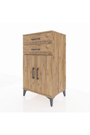 Hyperion Komodin Tek Raflı 2 Çekmeceli 2 Kapaklı 60x44x106 Çam-Çam