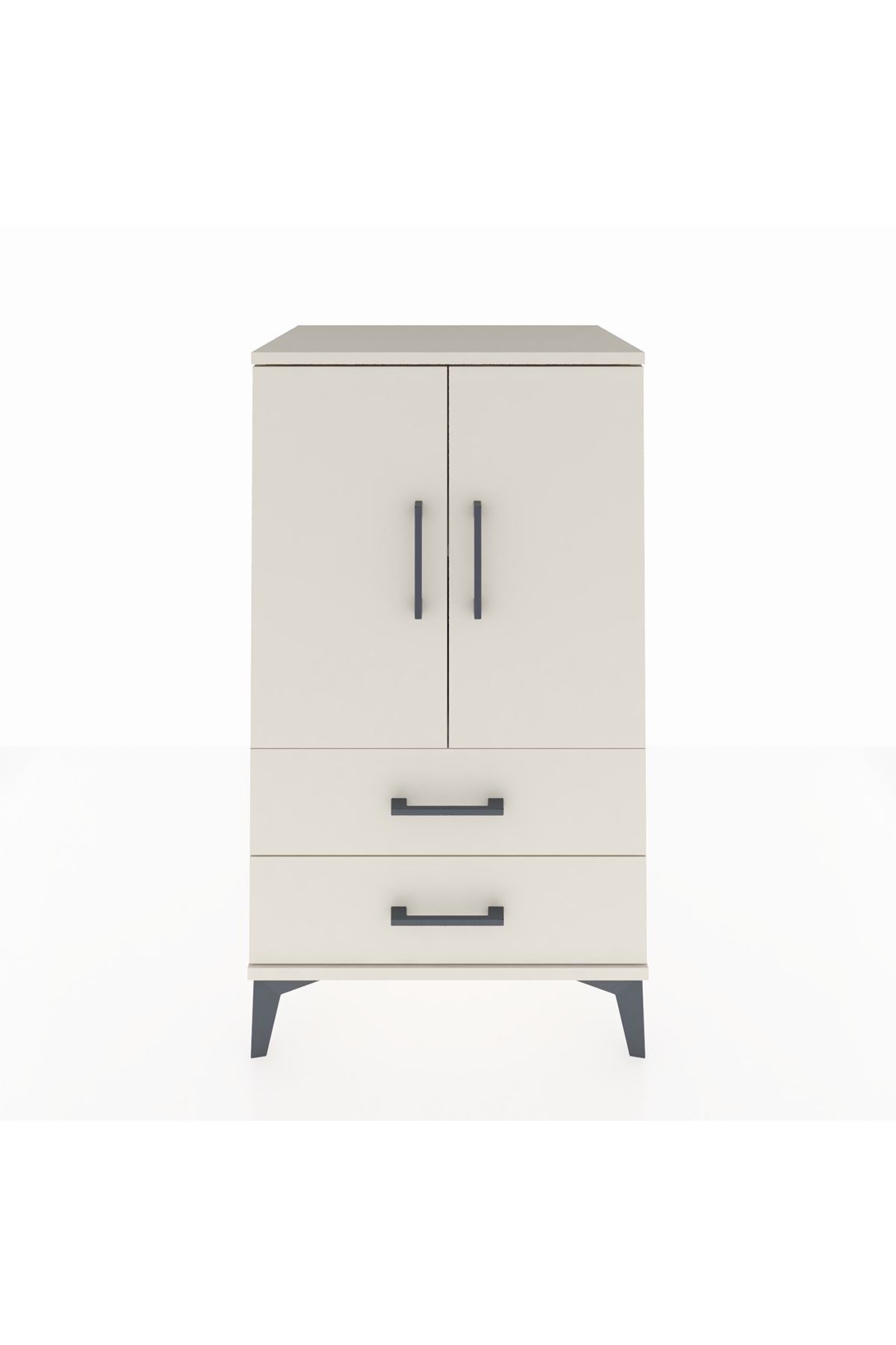 Hyperion Komodin 2 Raflı 2 Çekmeceli 2 Kapaklı 60x44x106 Aytaşı-Aytaşı