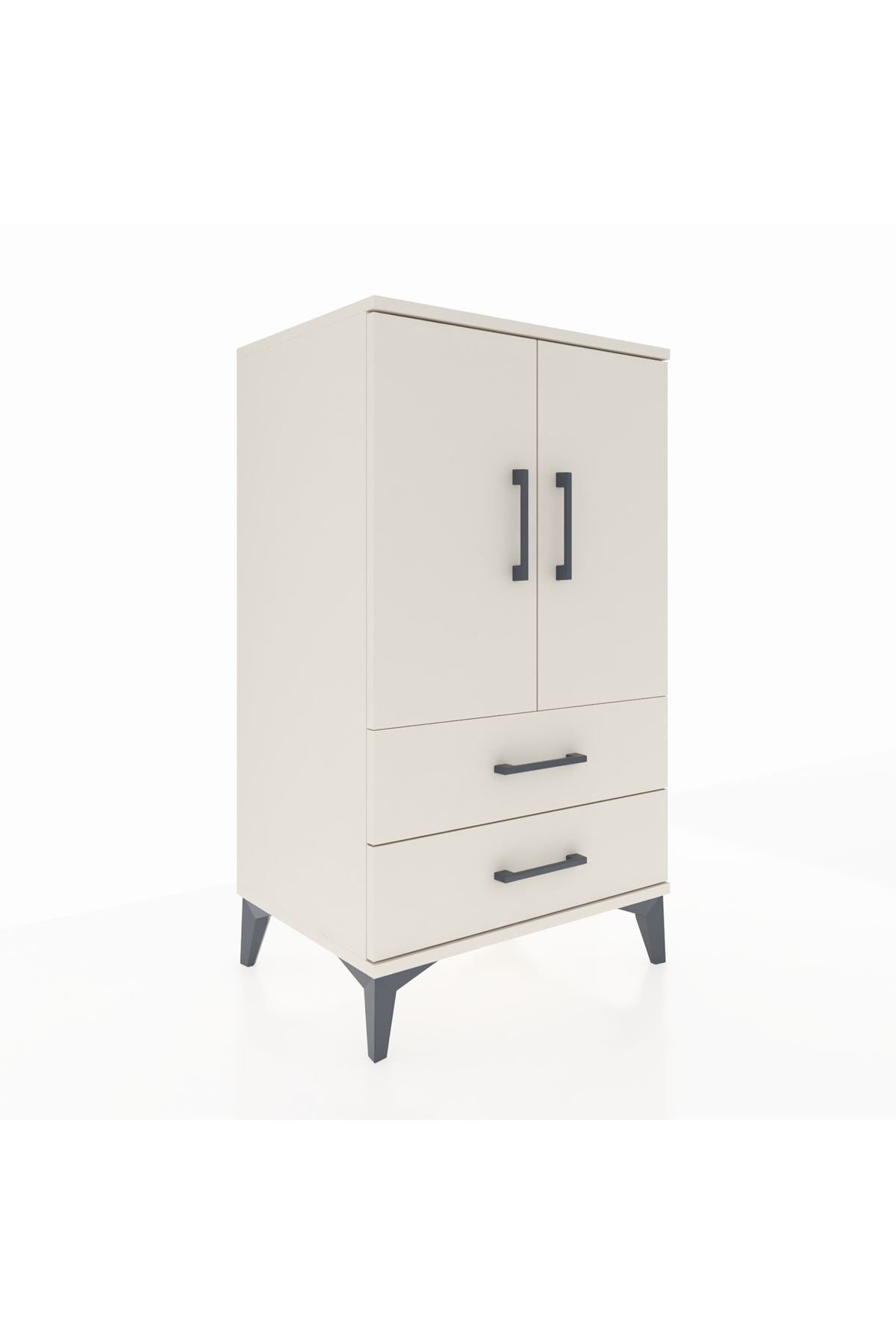 Hyperion Komodin 2 Raflı 2 Çekmeceli 2 Kapaklı 60x44x106 Aytaşı-Aytaşı