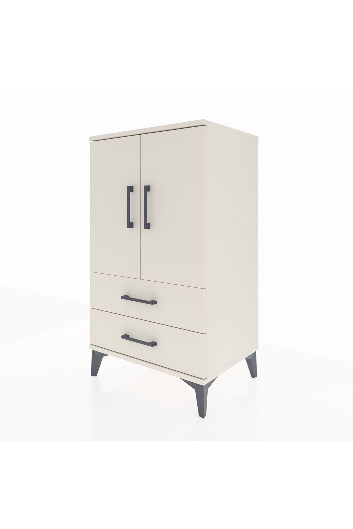 Hyperion Komodin 2 Raflı 2 Çekmeceli 2 Kapaklı 60x44x106 Aytaşı-Aytaşı