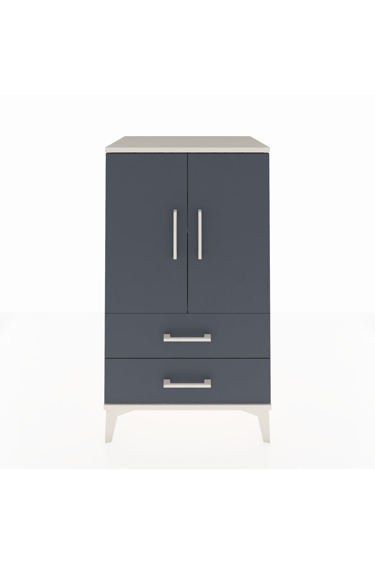 Hyperion Komodin 2 Raflı 2 Çekmeceli 2 Kapaklı 60x44x106 Aytaşı-Antrasit