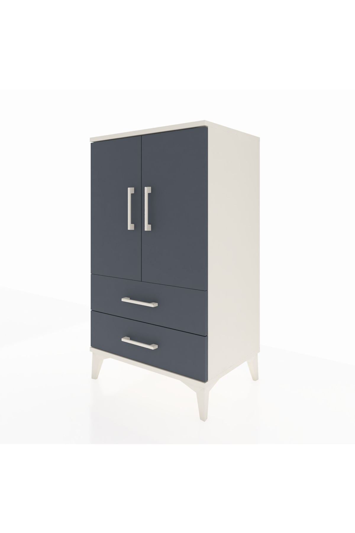 Hyperion Komodin 2 Raflı 2 Çekmeceli 2 Kapaklı 60x44x106 Aytaşı-Antrasit