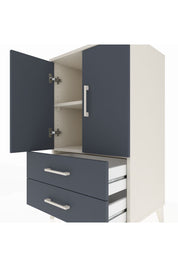 Hyperion Komodin 2 Raflı 2 Çekmeceli 2 Kapaklı 60x44x106 Aytaşı-Antrasit