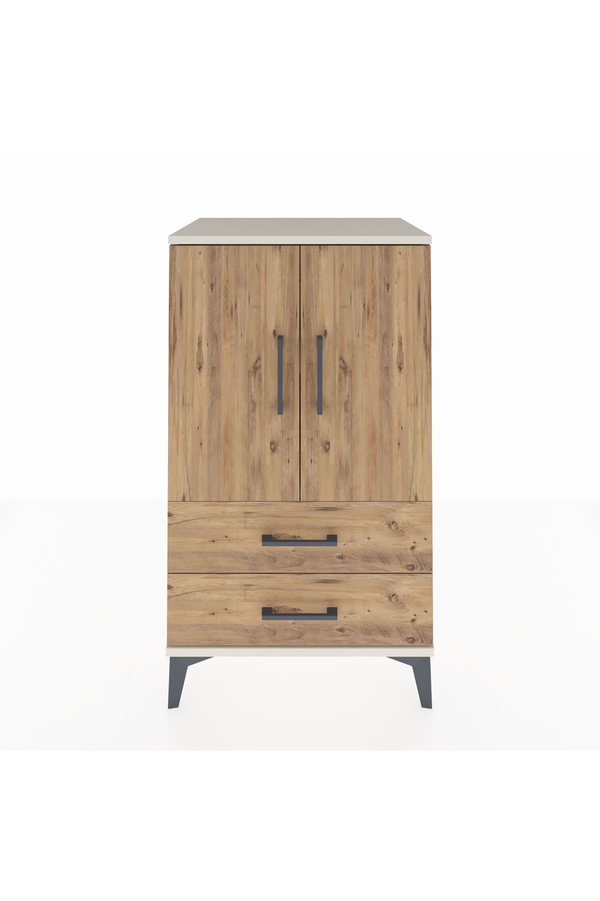 Hyperion Komodin 2 Raflı 2 Çekmeceli 2 Kapaklı 60x44x106 Aytaşı-Çam