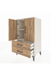 Hyperion Komodin 2 Raflı 2 Çekmeceli 2 Kapaklı 60x44x106 Aytaşı-Çam