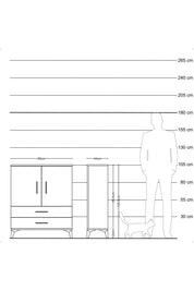 Hyperion Komodin 2 Raflı 2 Çekmeceli 2 Kapaklı 60x44x106 Aytaşı-Çam