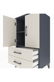 Hyperion Komodin 2 Raflı 2 Çekmeceli 2 Kapaklı 60x44x106 Antrasit-Aytaşı