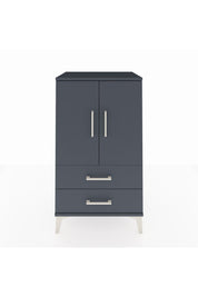 Hyperion Komodin 2 Raflı 2 Çekmeceli 2 Kapaklı 60x44x106 Antrasit-Antrasit