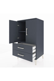 Hyperion Komodin 2 Raflı 2 Çekmeceli 2 Kapaklı 60x44x106 Antrasit-Antrasit