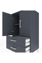 Hyperion Komodin 2 Raflı 2 Çekmeceli 2 Kapaklı 60x44x106 Antrasit-Antrasit