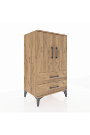 Hyperion Komodin 2 Raflı 2 Çekmeceli 2 Kapaklı 60x44x106 Çam-Çam