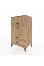 Hyperion Komodin 2 Raflı 2 Çekmeceli 2 Kapaklı 60x44x106 Çam-Çam