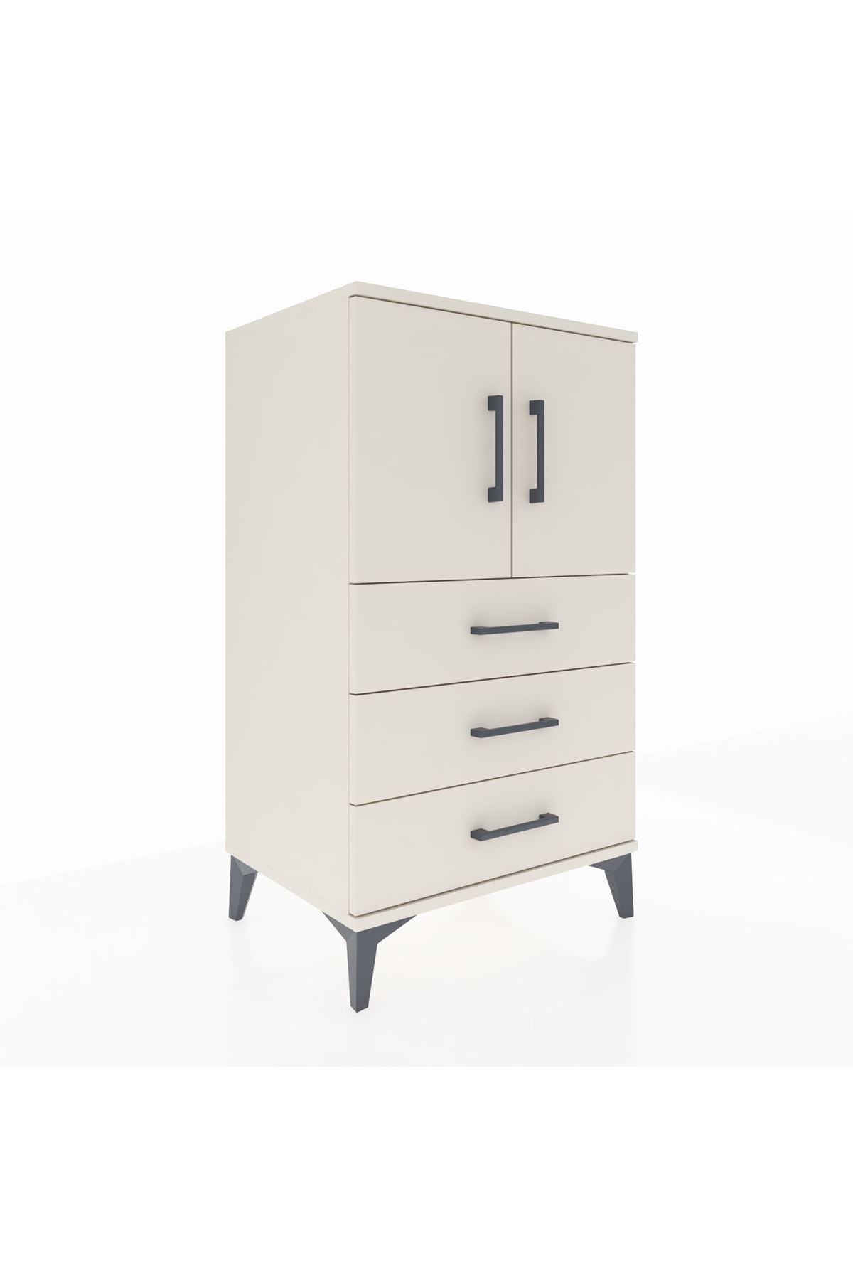 Hyperion Komodin 2 Raflı 3 Çekmeceli 2 Kapaklı 60x44x106 Aytaşı-Aytaşı